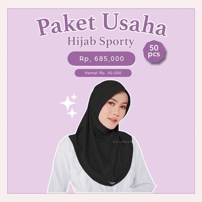 Gambar Paket Usaha Hijab Sporty 50 pcs Special Price Jilbab Kerudung Muslim Standar Panjang Full Variasi Warna KalishaOfficial Instan  Basic High Sekolah - 50 PCS HIJAB SPORTY dari kalisha_NEW undefined Tokopedia