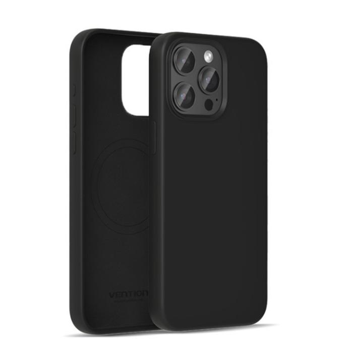 Gambar Vention Softcase Casing IPhone 15 Plus Pro Max Magnetic Magsafe Liquid Silicone Case - BLACK, IP 15 dari JAZE ID undefined Tokopedia