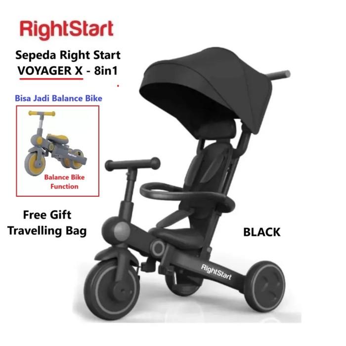 Gambar Sepeda Bayi Anak Right Start Voyager 8 in 1 X Tricycle Roda Tiga - Black - Black dari All Seven store_NEW undefined Tokopedia