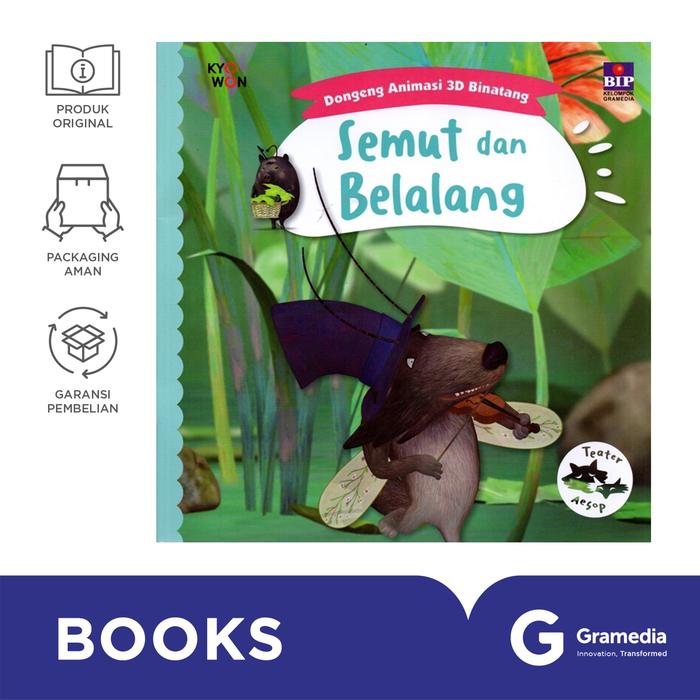 Gambar Buku Seri Dongeng Animasi 3D Binatang: Semut dan Belalang - - dari Gramedia undefined Tokopedia