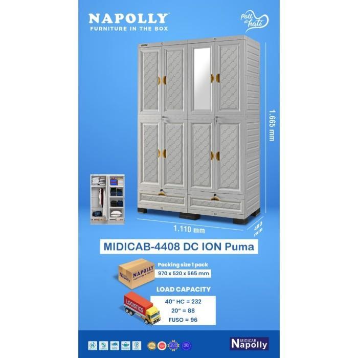 Gambar (KARGO) MIDICAB 4408 DC ION PUMA NAPOLLY - LEMARI PAKAIAN 4 PINTU CERMIN - 4 Pintu dari ARKATA STORE undefined 4 Tokopedia