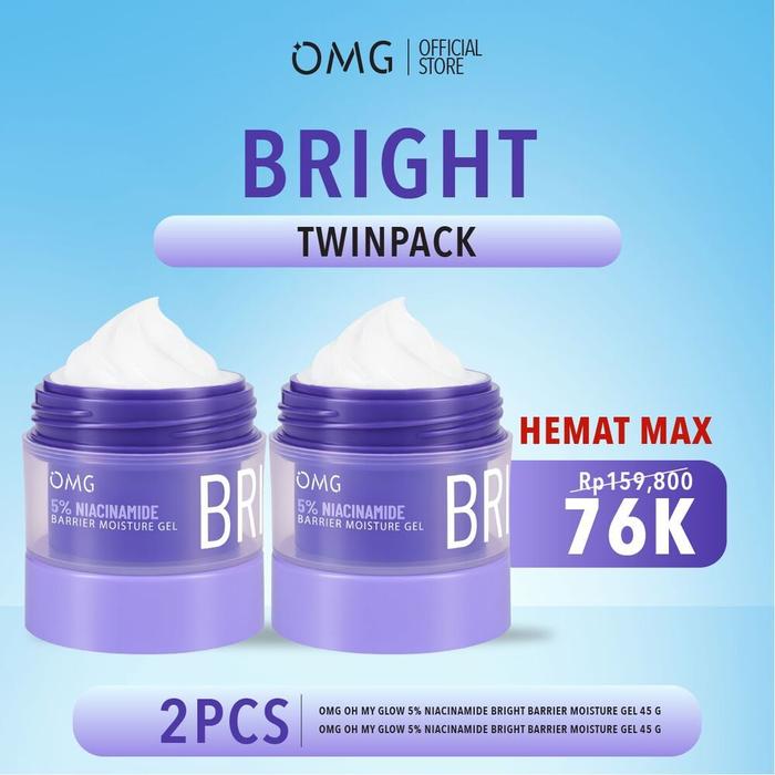 Gambar [HEMAT SETAHUN] OMG Oh My Glow Bright Booster UV Barrier Sunscreen SPF 50 PA++ I Tone Up Sunscreen - Ringan, Cepat Meresap, Cerah Instan - Mengandung Niacinamide & Vitamin C - [2 Pcs] Bright dari OMG Store_NEW undefined Tokopedia