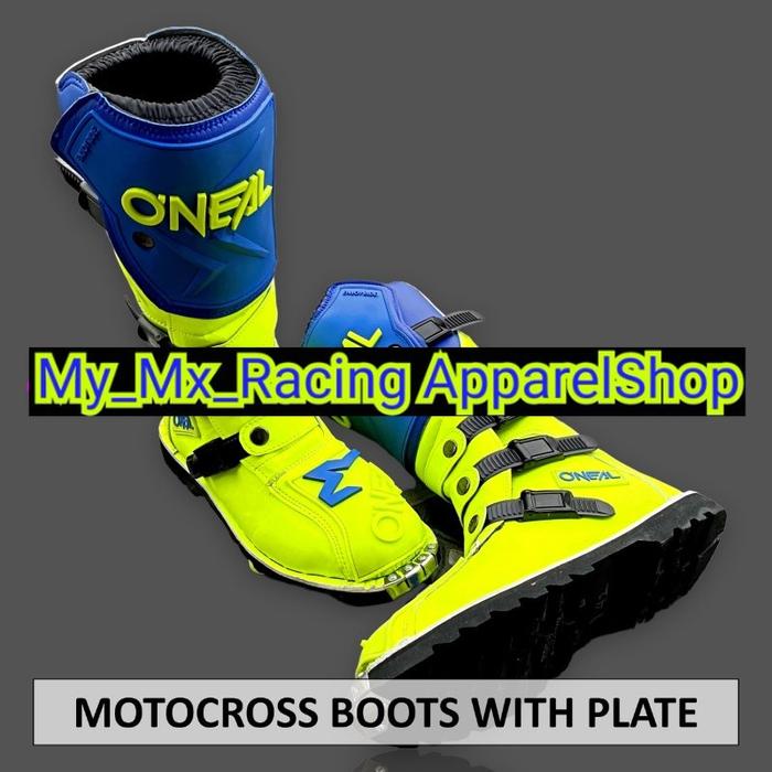 Gambar Sepatu MX Boots Oneal with Iron Protector - Sepatu Trail - Sepatu Motocross - Sepatu Enduro - Sepatu Adventure - Blue in Fluogreen terlaris terlaris - 40 dari QINARA APPARELMXSHOP undefined 5 Tokopedia