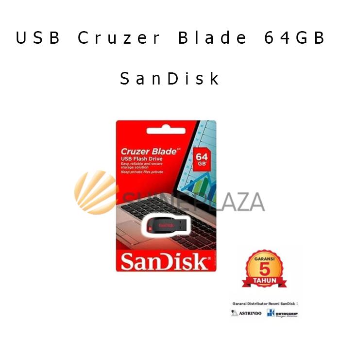 Gambar Sandisk Flashdisk CZ50 64GB USB Flash Disk Storage Cruzer Blade 64 GB Original dari Shine Plaza undefined Tokopedia