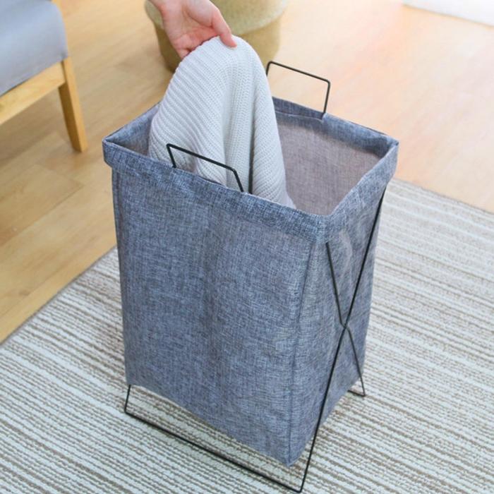 Gambar Dejavu Laundry Bag Keranjang Baju Lipat Tempat Pakaian Kotor Laundry Basket Tempat Cucian Baju Penyimpanan Mainan Anak Serbaguna HSB217 - abu dari Dejavu_NEW undefined Tokopedia