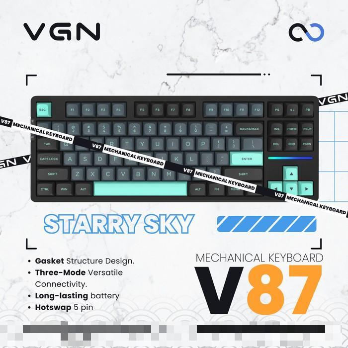Gambar VGN V87 / V-87 Hotswap Gasket Wireless TKL Mechanical Keyboard - Biru Muda, Strawberry  dari Infinitas undefined 2 Tokopedia