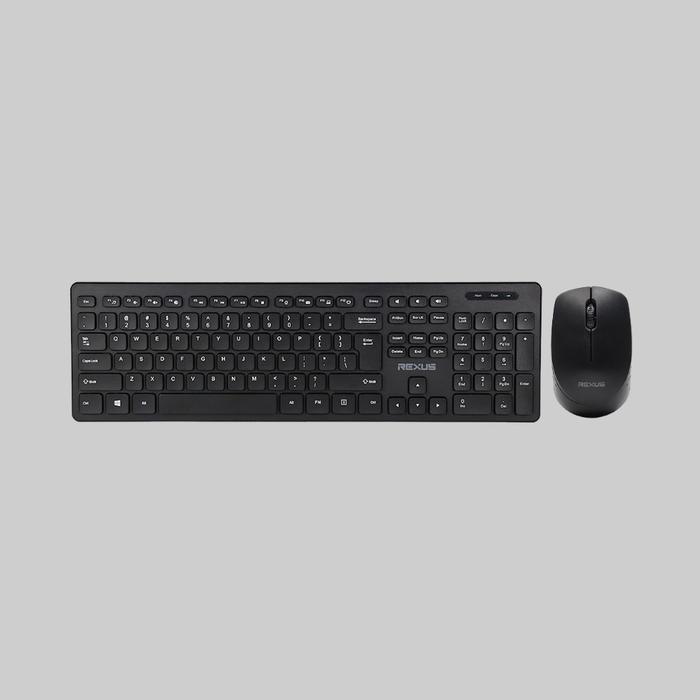 Gambar Rexus Paket Combo Keyboard Mouse Wireless KM8 RX-KM8 2 in 1 New Edition Office And Gaming Silent Click Minimalis Modern Design FREE Battery - Hitam / Black dari EXODIA STORE undefined Tokopedia