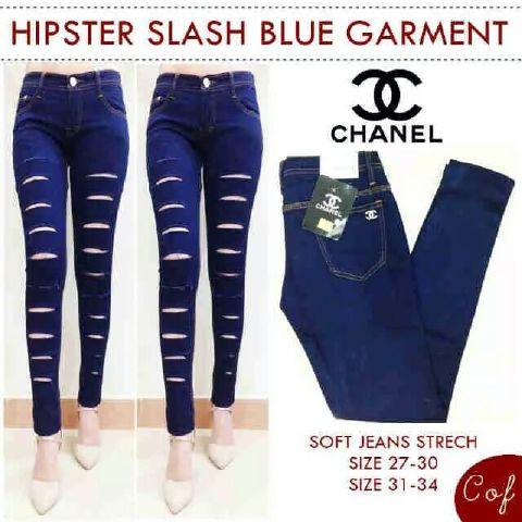 Jual Jeans Ripped Garment Blue - Kota 
