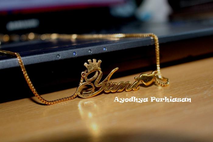 Jual Kalung Nama Kuningan Sepuh Emas 