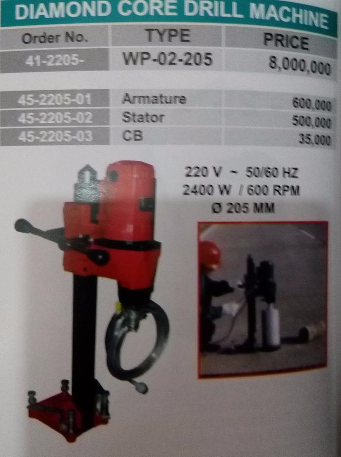 Gambar Mesin BOR DIAMOND CORE DRILL BETON COR JALAN ASPAL 205mm WIPRO dari Karya Indah TKI undefined Tokopedia