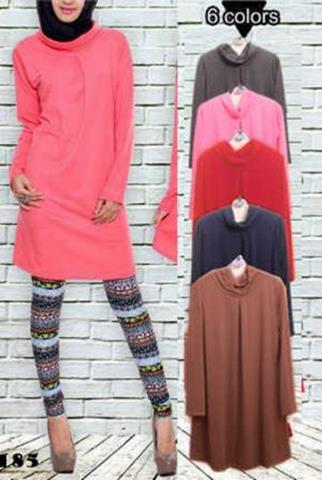 Jual PAKAIAN TURTLE NECK DRESS, BAHAN KAOS SPANDEK WARNA; HITAM