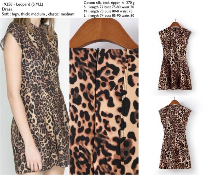 Jual Dress Leopard Import, Cotton Silk 