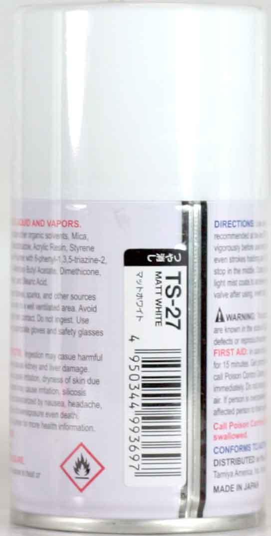 Gambar Tamiya TS-27 Matt White -  cat Gundam model kit spray can dari 59garage undefined Tokopedia