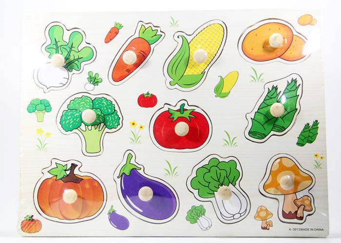 Gambar Puzzle Kayu Pin Knob Knop Sayuran Mainan Edukasi Anak PP-014 dari Kid Smart undefined Tokopedia