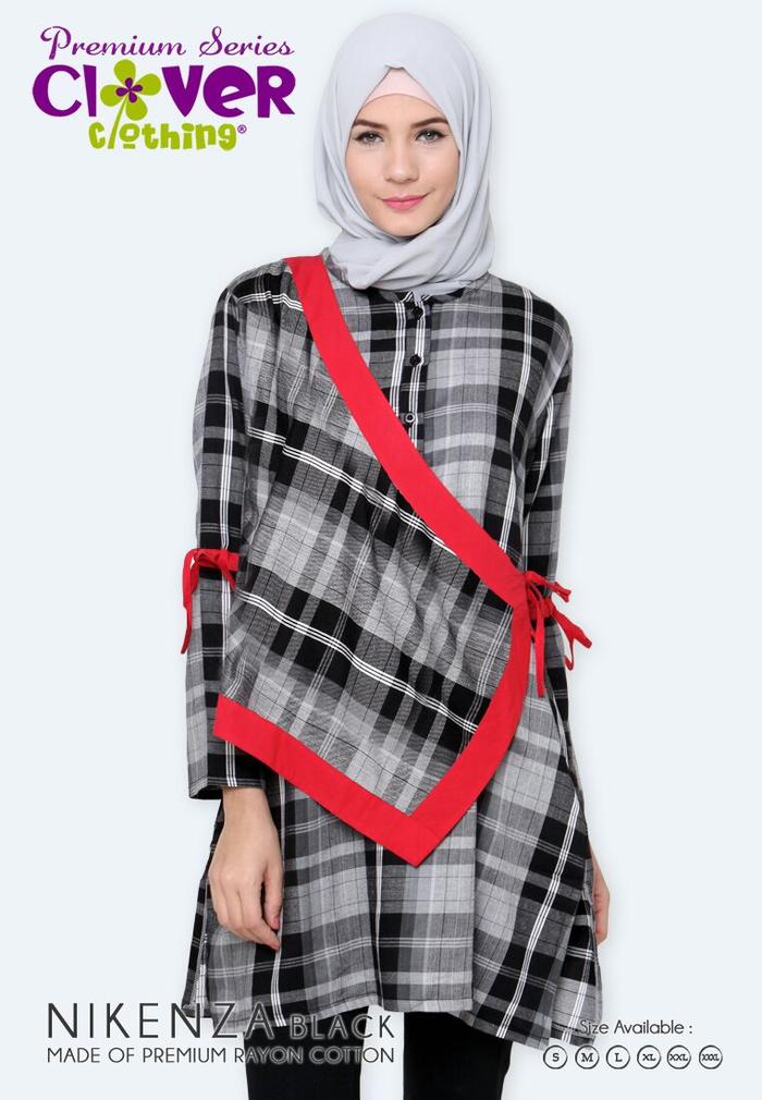 Gambar Atasan Tunik Wanita Clover Clothing Tunic Nikenza - Black, S dari Griya Muslim Amanah 2 undefined Tokopedia