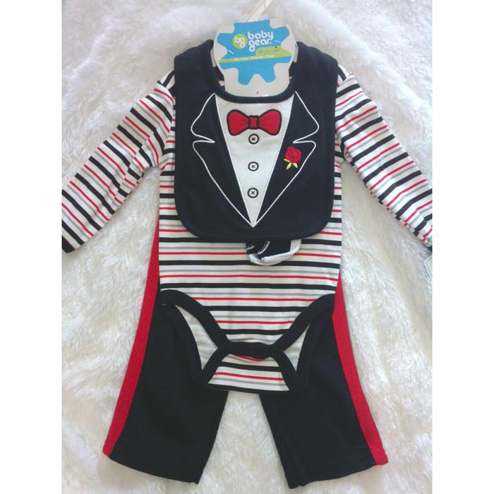 Gambar Set baby gear 4in1 tux / jumper baby / jumper bayi /stelan bayi - 6-9 Bulan dari My Rainbow shop undefined Tokopedia