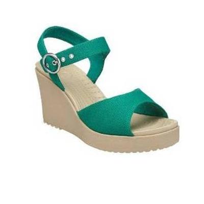 yellow wedge crocs