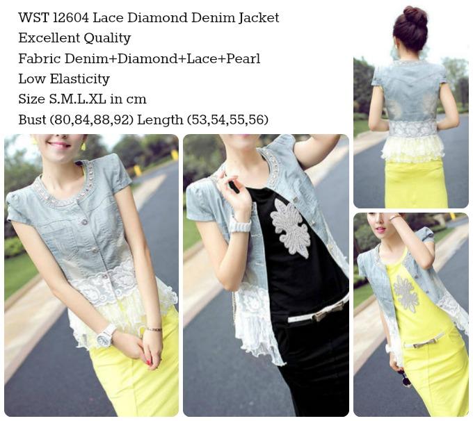 Jual Lace Diamond Denim Jacket (size S 