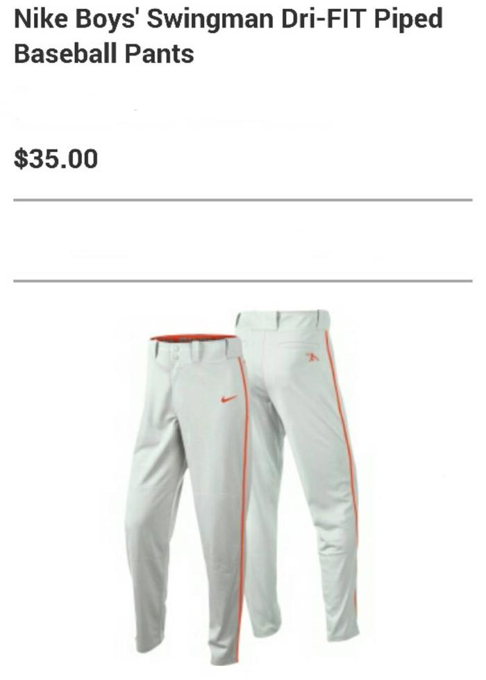 Boy's Nike Swingman Piped Baseball Pant 