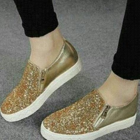 glitter platform pumps