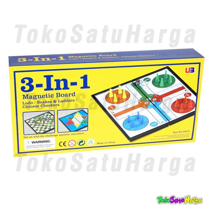 Gambar Magnetic Board Game 3 in 1 | Ludo, Halma, Ular Tangga dari Playbox Online undefined Tokopedia