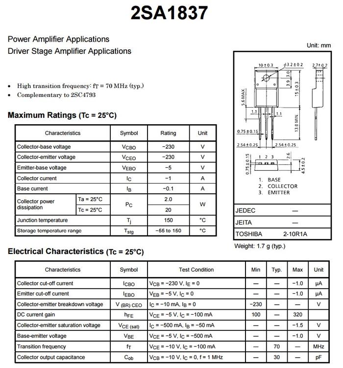 2SC4793 Transistor Datasheet: Pinout, Equivalent,, 46% OFF