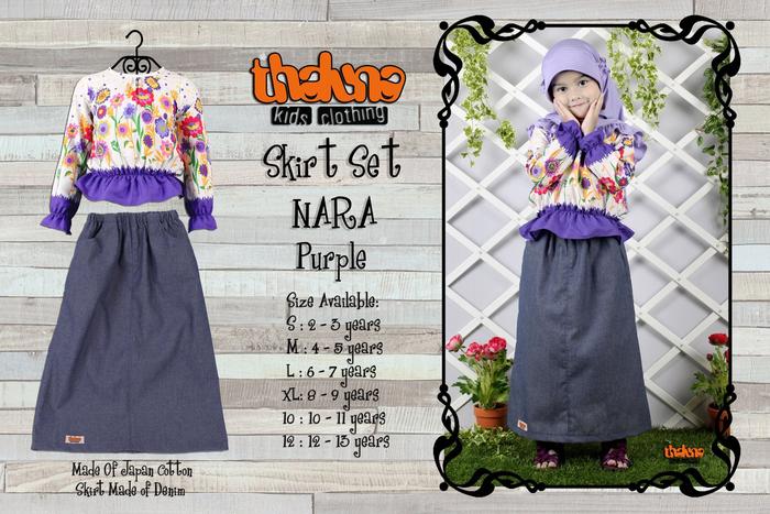 Jual Skirt Set NARA Purple (Plus Jilbab 
