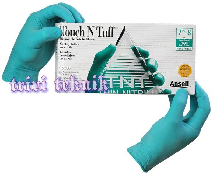 Jual sarung tangan ansell disposable nitrile,touch n tuff, Kota