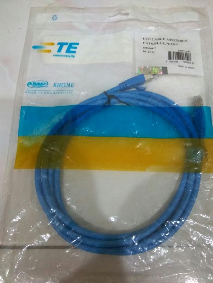 Gambar Networking Cable AMP CAT6 2M  UTP Original Kabel - AMP-1859008-7 dari World IT Corner undefined Tokopedia