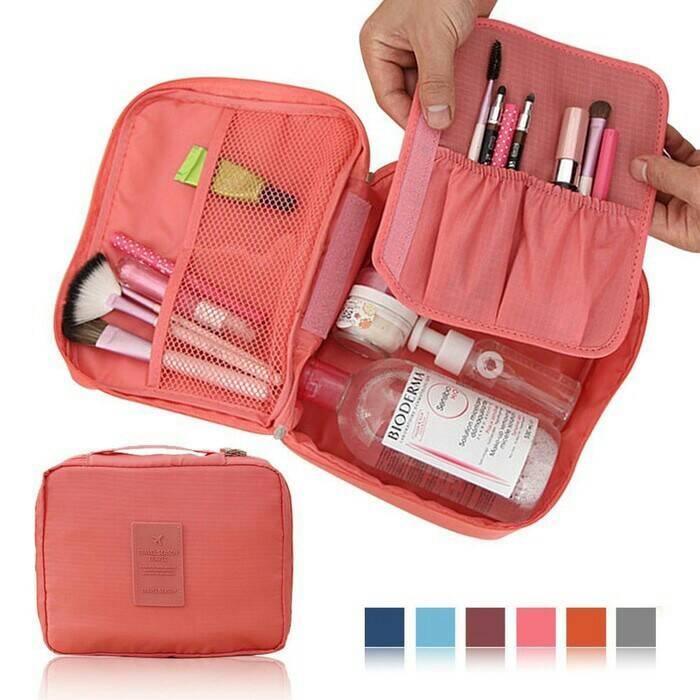 Jual Tas Kosmetik Cosmetic Pouch Travel Cosmetic Bag Fuchsia