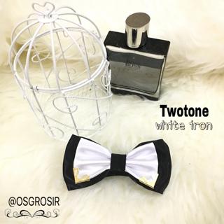 Gambar dasi kupu bowtie twotone white iron dari OSGROSIR SURABAYA undefined Tokopedia