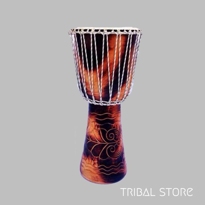 Gambar Djembe Jimbe Standard T60cm Perkusi Reggae Kulit asli dari TRIBAL undefined Tokopedia
