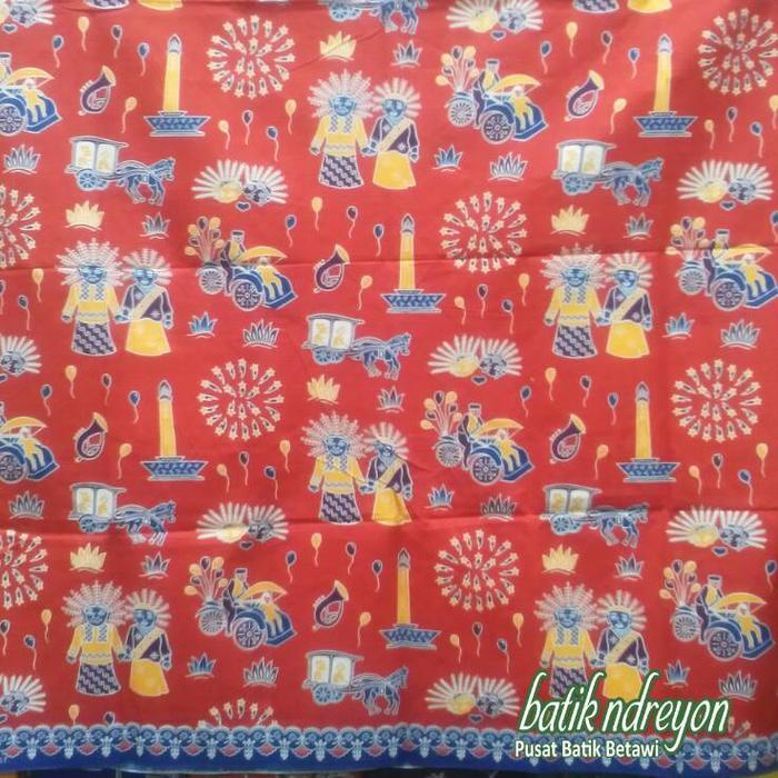 Jual Kain Panjang Motif Batik Betawi Warna Merah Ada 2 Warna Pilihan Jakarta Timur Batik Ndreyon Tokopedia