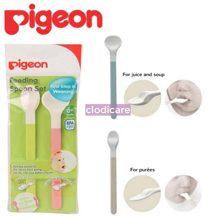 Gambar Pigeon Feeding Spoon Set Sendok Makan Bayi dari clodicare undefined Tokopedia