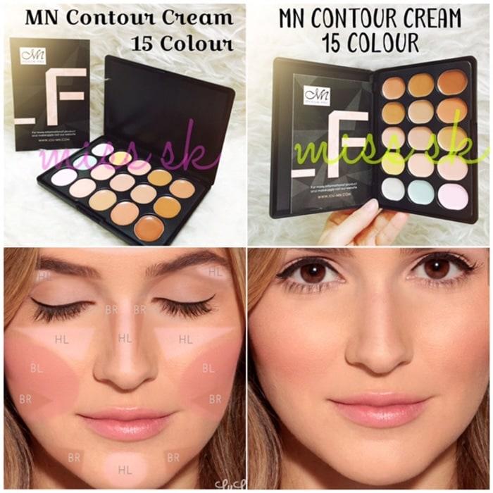 Gambar CONTOUR CREAM 15 COLOUR SERIES MN PALLETTE SERIES dari Srikandi Cosmetic undefined Tokopedia