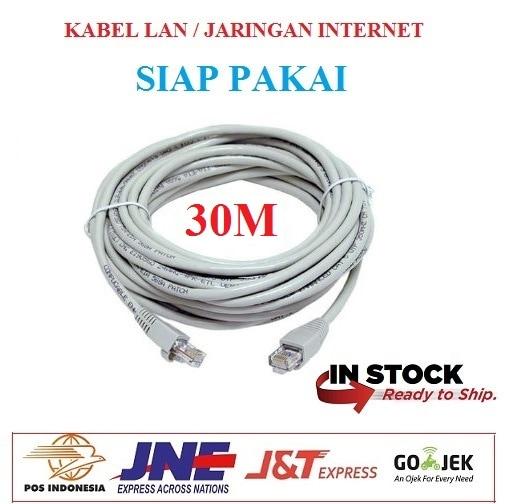 Gambar Kabel LAN 30M UTP CAT5e -Rj45 - Plugboot Grey Siap Pakai 30 Meter dari Finel Computer undefined Tokopedia