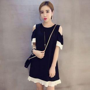 Mini Dress import chiffon open shoulder 