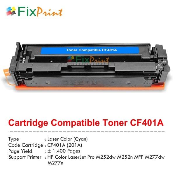Jual Cartridge Toner Compatible HP CF401A 201A Cyan M252dw M252n MFP M277dw  - Hitam - Kota Surabaya - FixPrint Store | Tokopedia