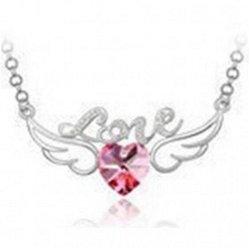 Jual Love Angel Wings Crystal Necklace 