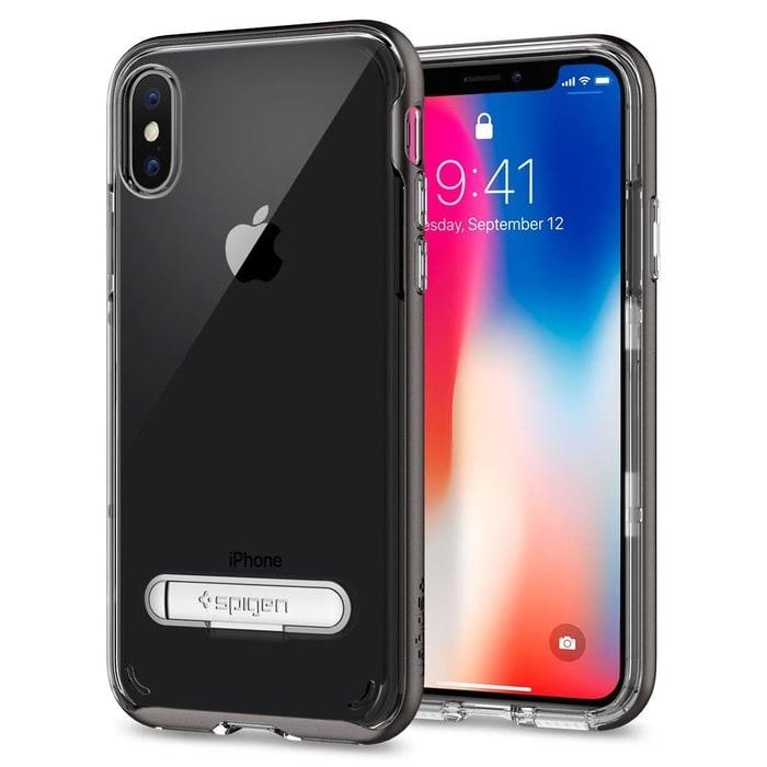Jual Spigen Crystal Hybrid Case for iPhone X Gunmetal Kab