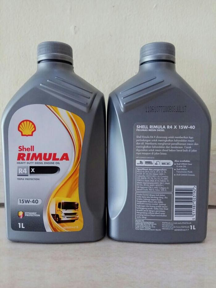 Jual SHELL RIMULA R4X 15W-40 Oli Mobil Mesin Diesel 1 Liter Original ...