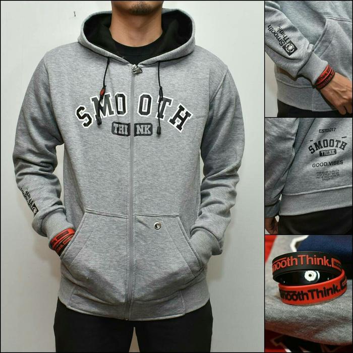 Gambar Jaket sweater Hoodie Zipper Pria Smooth Think original - Abu muda dari FERIO26 undefined Tokopedia