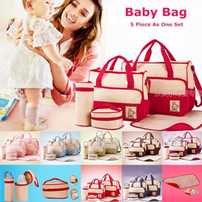Gambar Tas Perlengkapan Bayi 5IN1 - 5 in 1 Baby Diaper Bag travel Multifungsi dari Jeruk Kalimantan undefined Tokopedia
