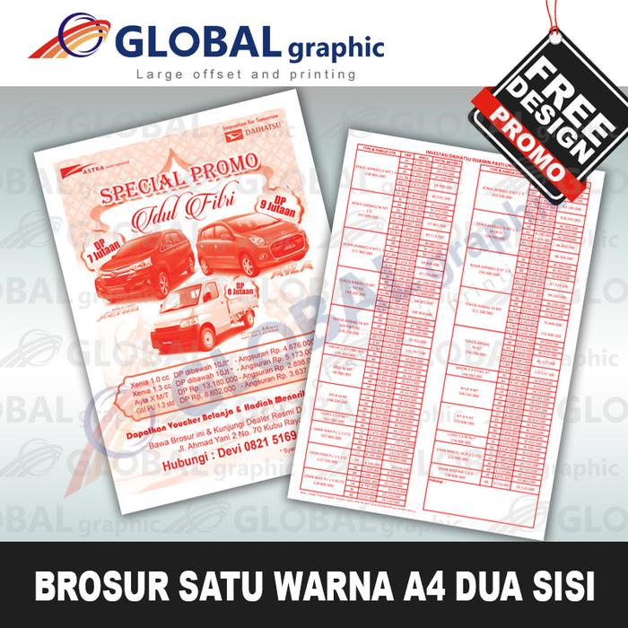 Jual Cetak Brosur 1 Warna 2 Sisi Hitam Merah Biru Hijau Hvs A4 70 Gram Kota Pontianak Global Graphic Tokopedia Jual Cetak Brosur 1 Warna 2 Sisi Hitam Merah Biru Hijau Hvs A4 70 Gram Kota Pontianak Global Graphic Tokopedia