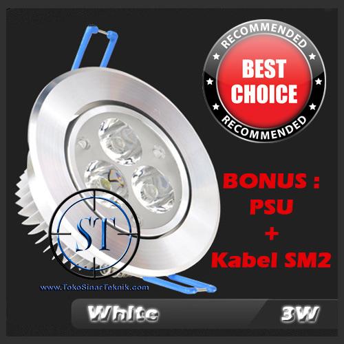 Gambar Lampu Downlight LED 3W Sorot Down Light 3 W Watt 3Watt 3Mata Plafon - Putih dari Toko Sinar Teknik undefined Tokopedia
