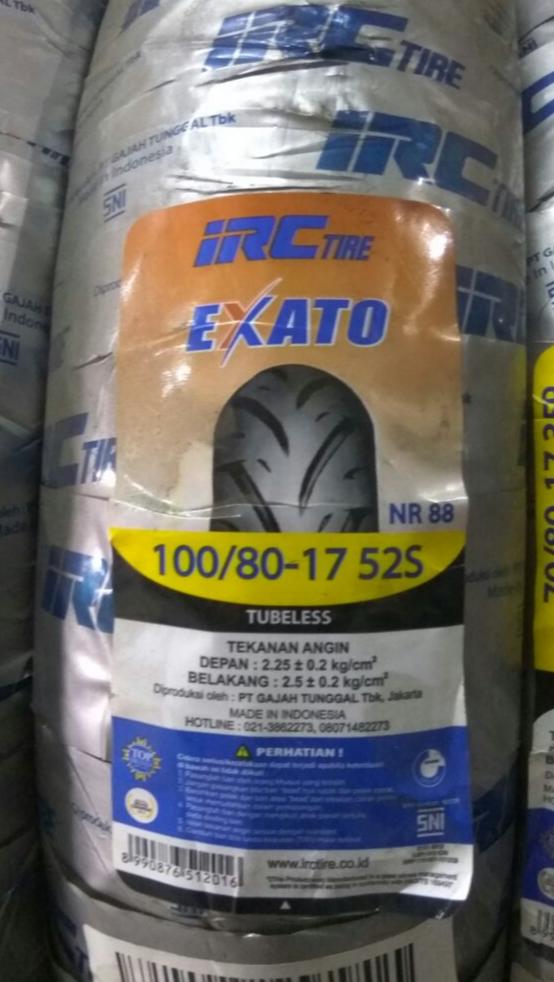 Gambar IRC EXATO (NR88) 100/80-17 dari 99 BAN undefined Tokopedia