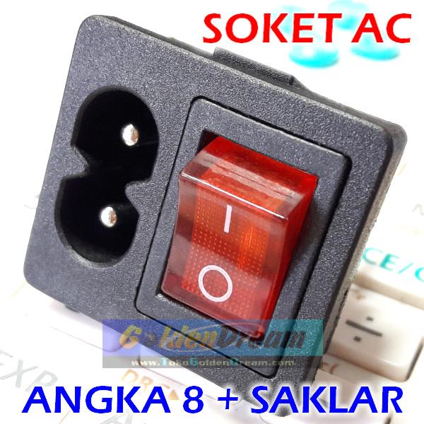Gambar Soket AC angka 8 + Saklar Lampu Power Outlet Socket Switch Colokan dari Toko Golden Dream undefined Tokopedia