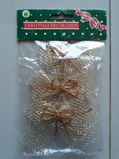 Gambar Hiasan Dekorasi Natal Ornamen Pita Emas Jala Jaring Isi 3 Pcs dari mami sena shop undefined Tokopedia