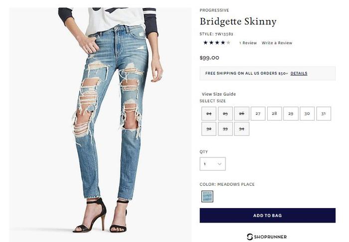 Bridgette skinny ripped jeans 