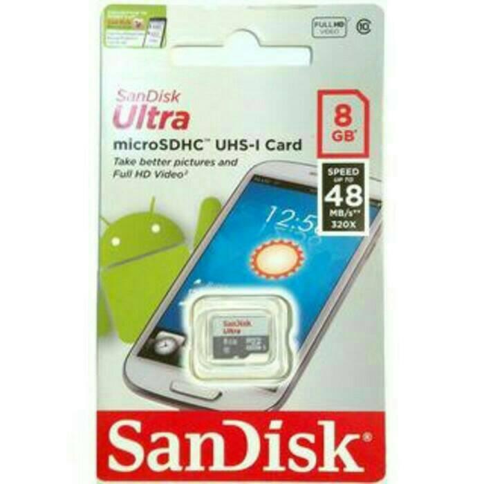 Memory Hp Micro Sd Sandisk Ultra 8gb 48mbs Sdhc Class 10